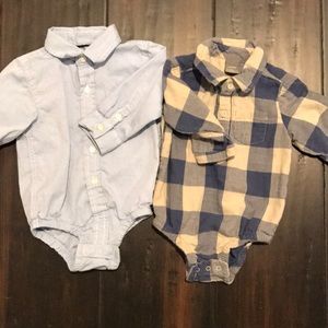 2 Baby Gap button downs 6-12 months